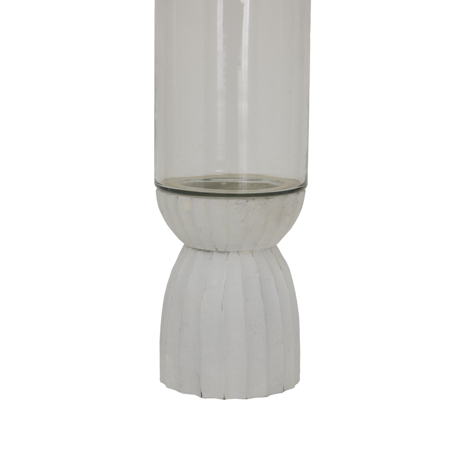 White Carved Hurricane Lantern