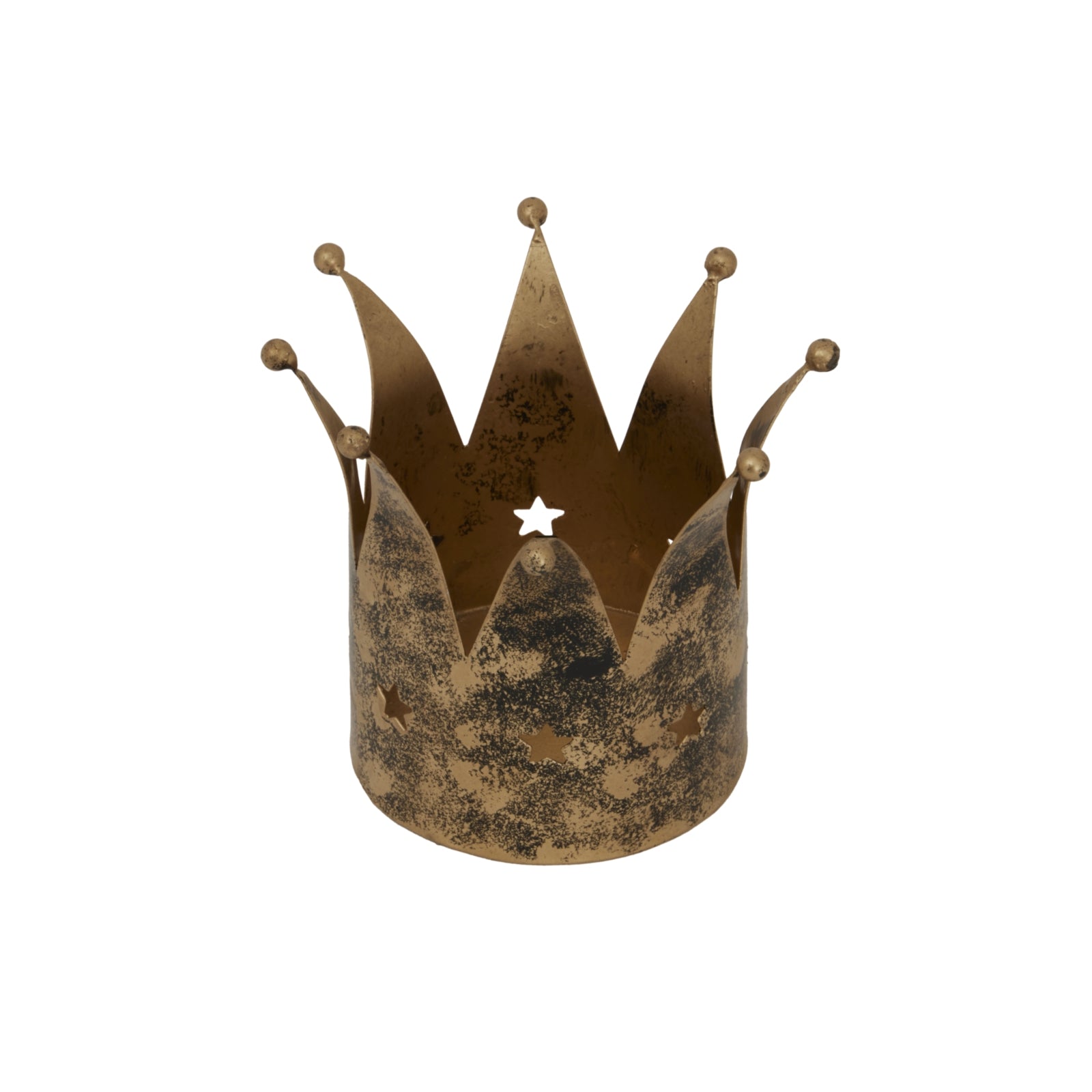 Antique Gold Crown Candle Holder