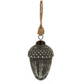 Grey Metallic Collection Large Acorn Bauble