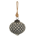 Grey Metallic Collection Large Teardrop Combe Bauble