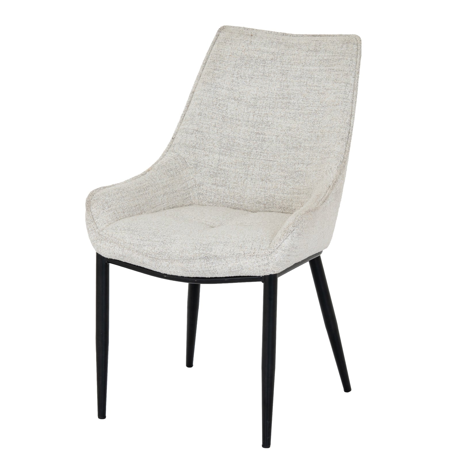 Chair with beige cushioned seat and backrest on a white background