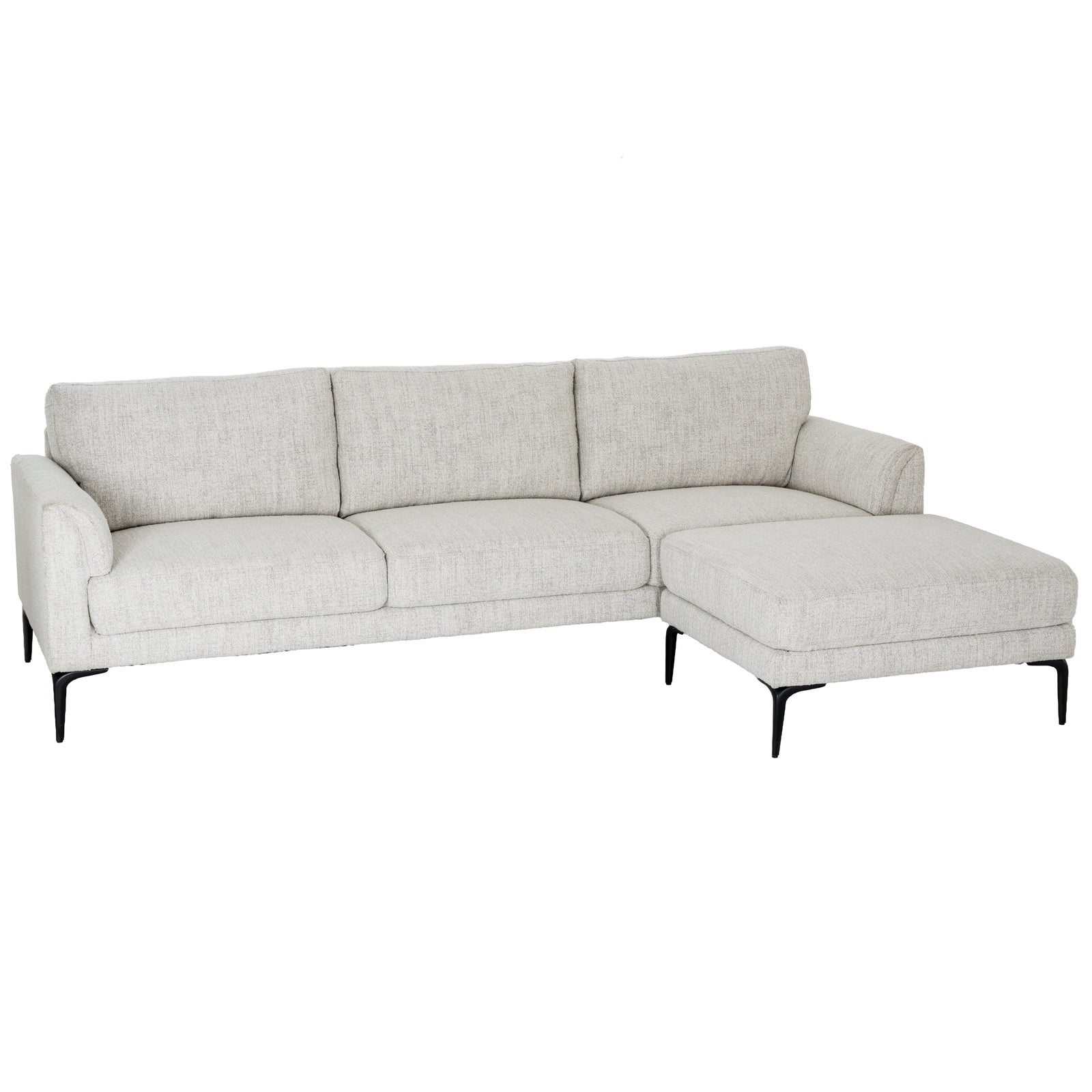Gray sectional sofa on a white background