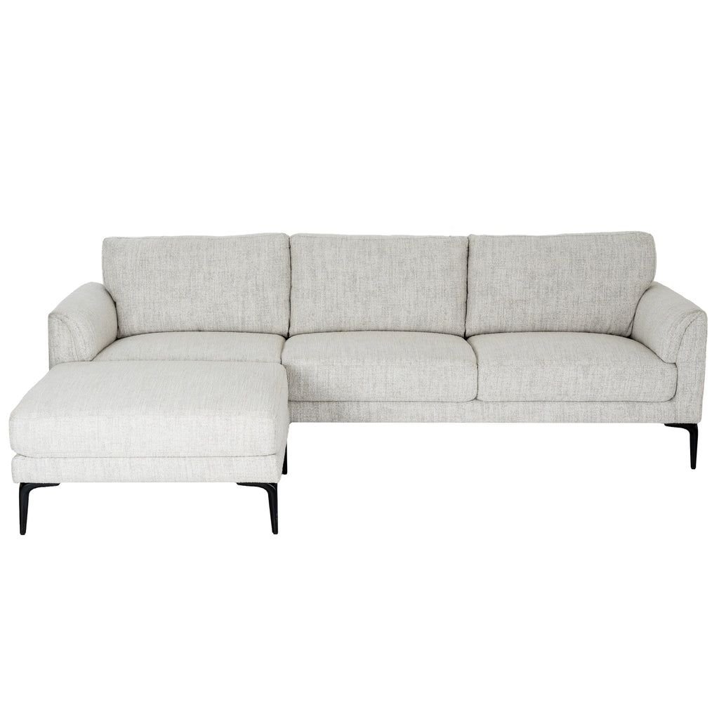 Gray sectional sofa on a white background