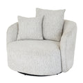 Gray swivel chair with cushions on a white background