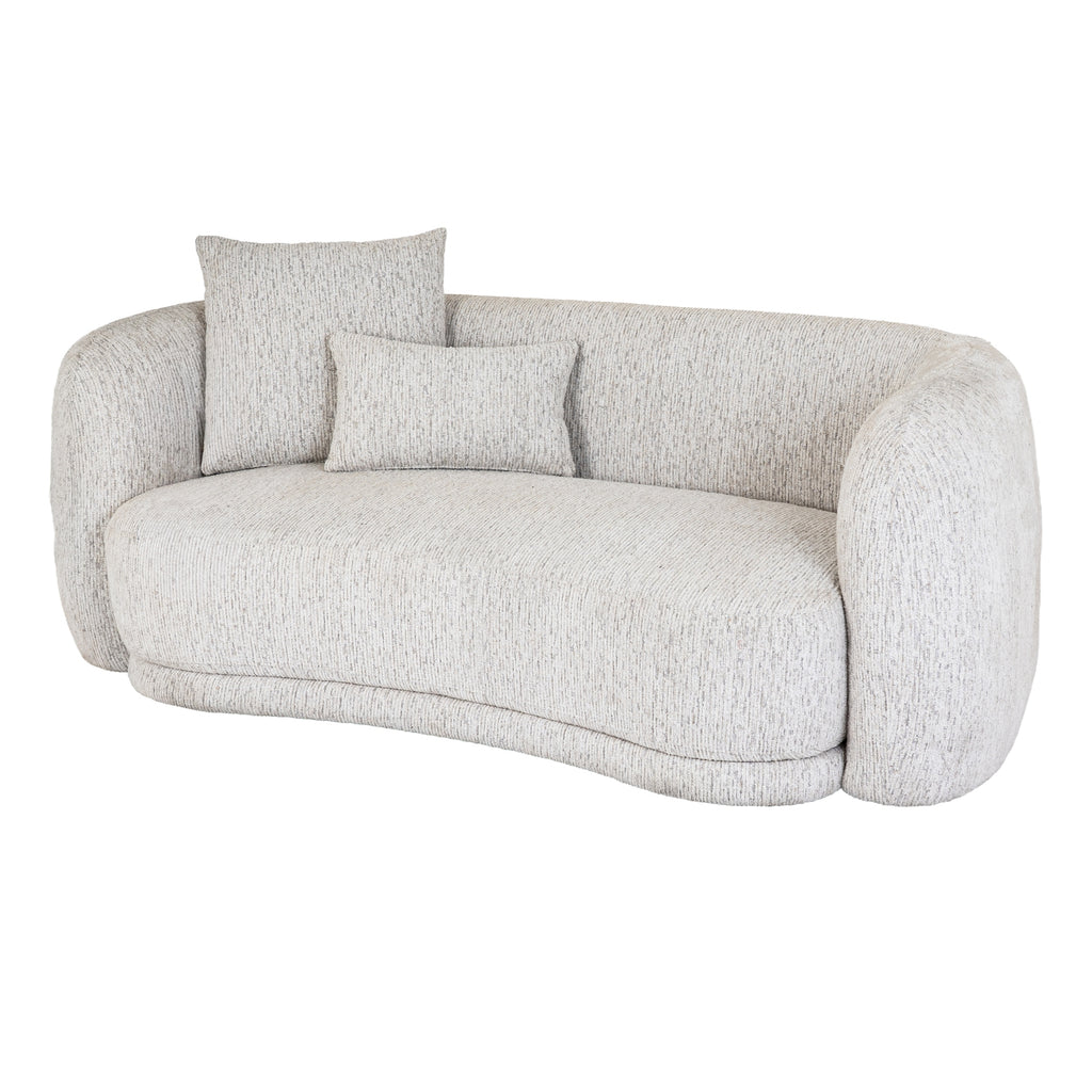 Light gray sofa with two cushions on a white background