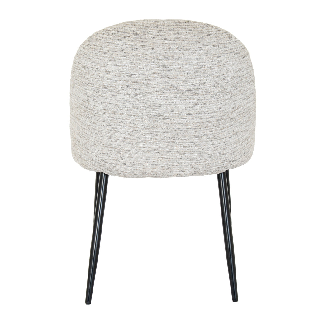 Round gray stool with black legs on a white background