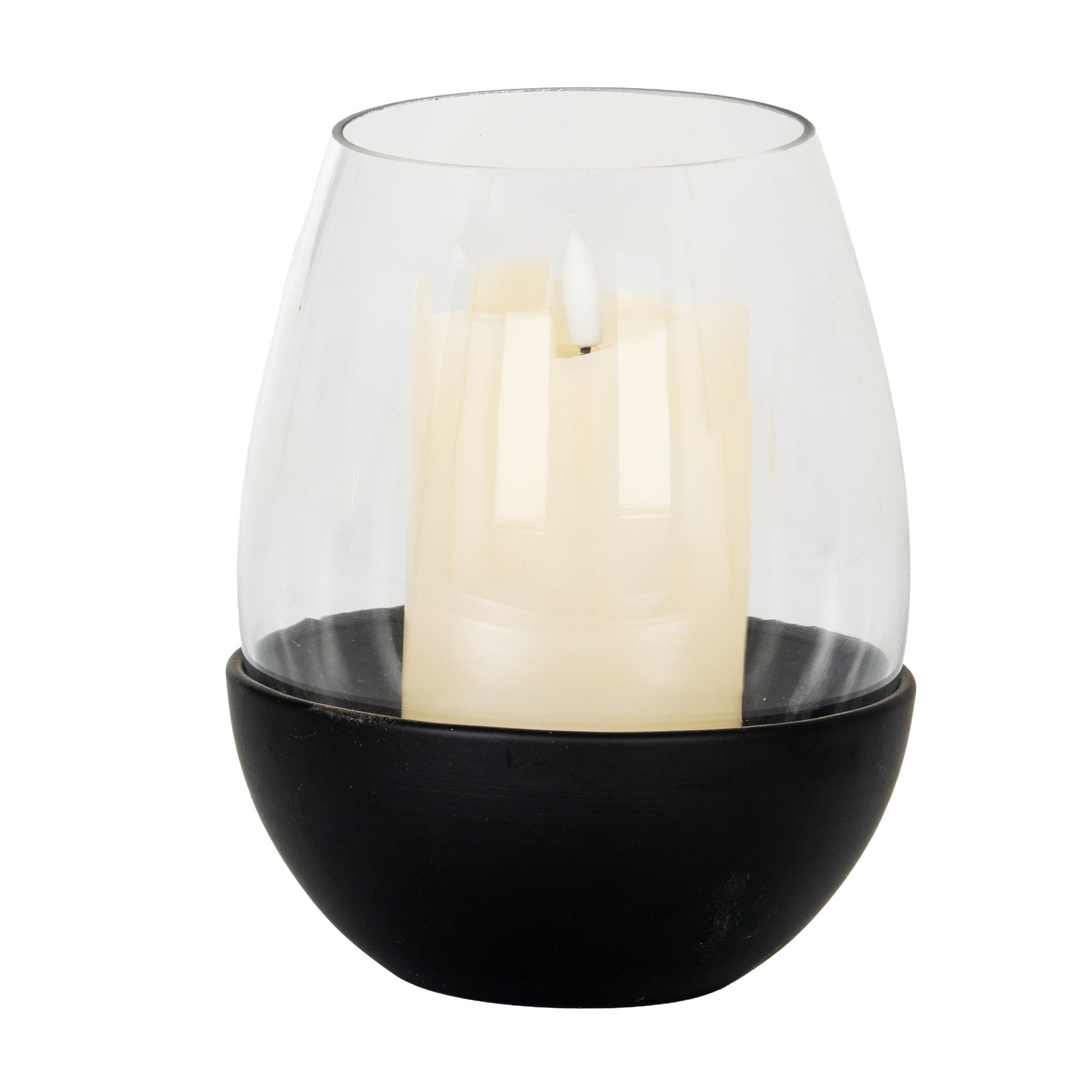 Neris Large Candle Holder With Glass Goblet