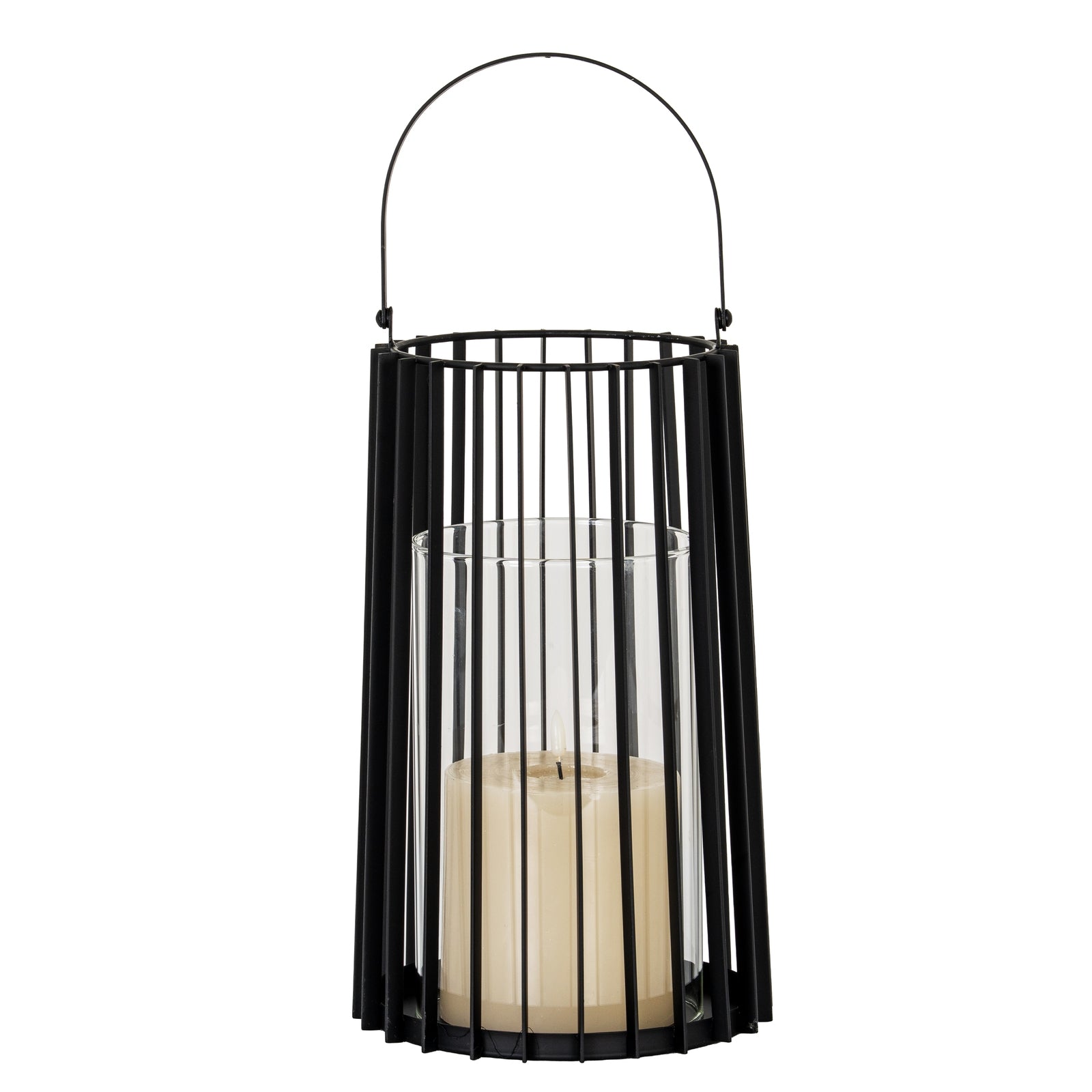 Lynk Large Lantern With Handle And Glass Candle Holder