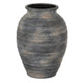 Textured gray vase on a white background