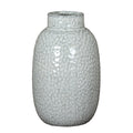 Gray textured vase on a white background