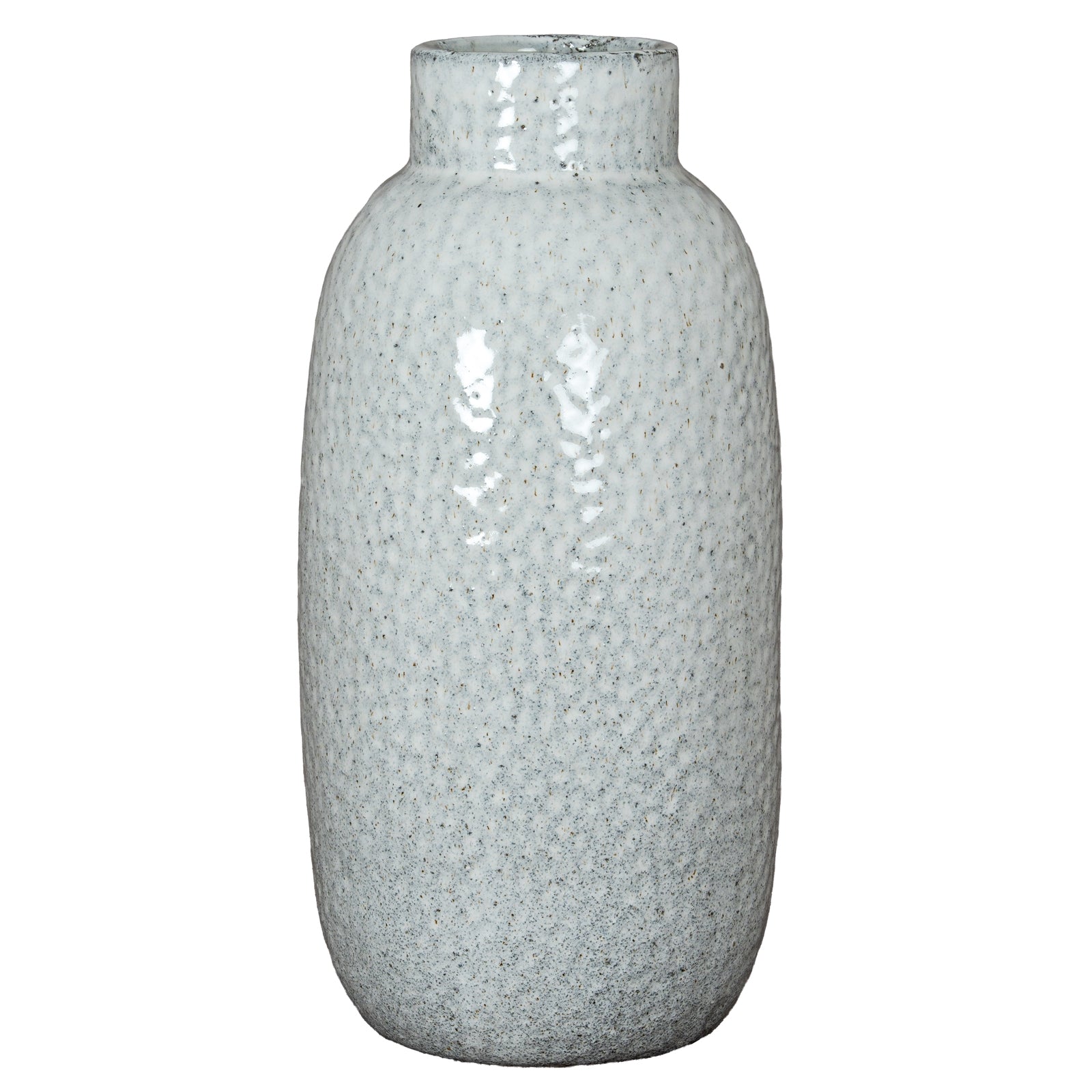 Textured gray vase on a white background