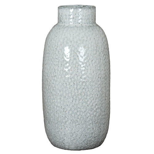 Textured gray vase on a white background