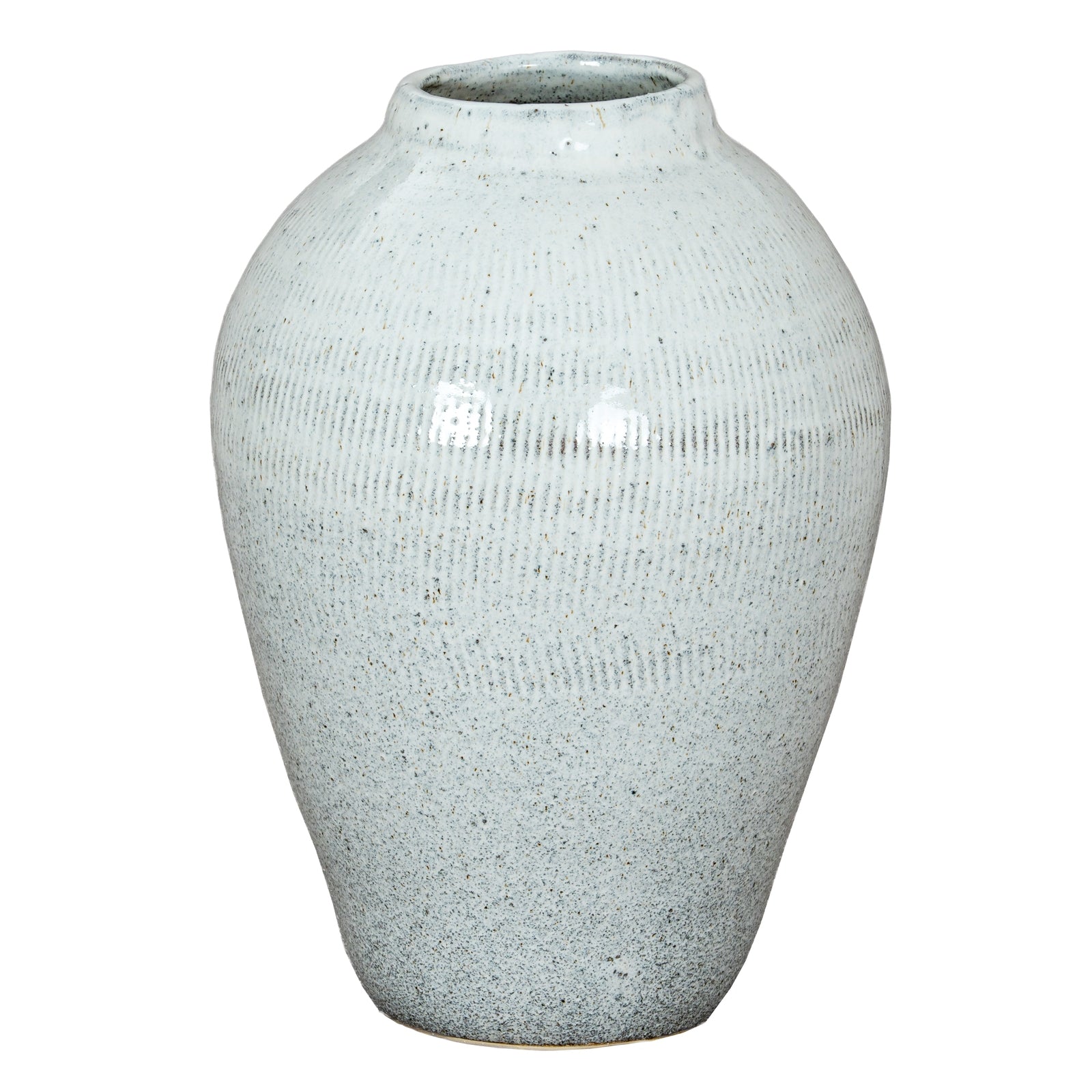 Textured ceramic vase on a white background