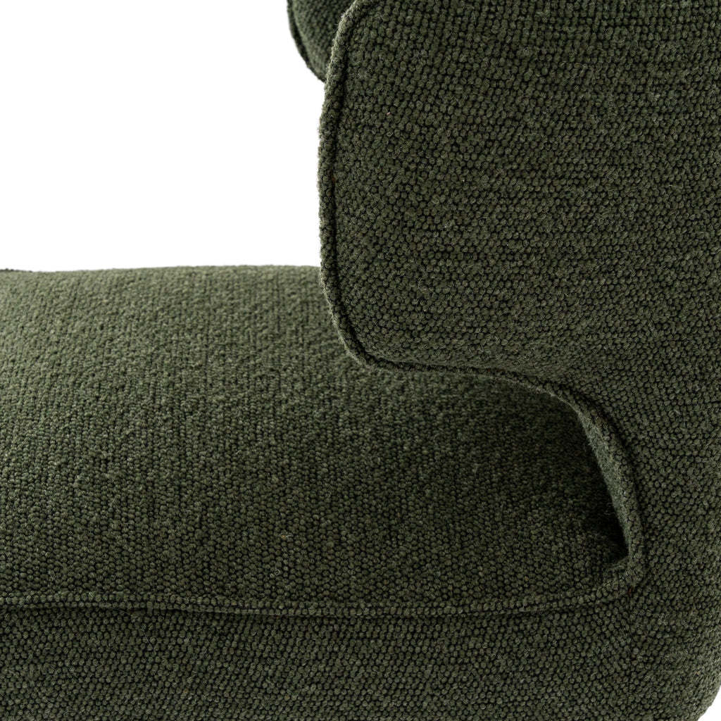 Close-up of a green textured fabric surface