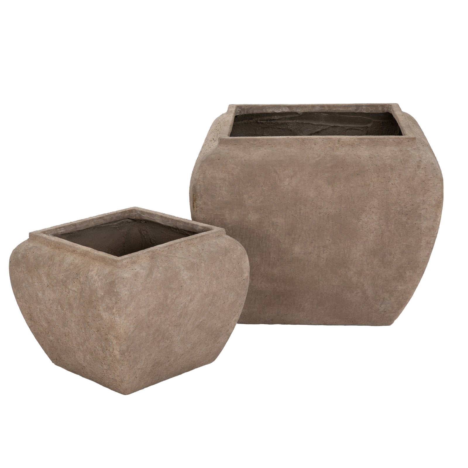 Umber Square Drum Set Of 2 Planters