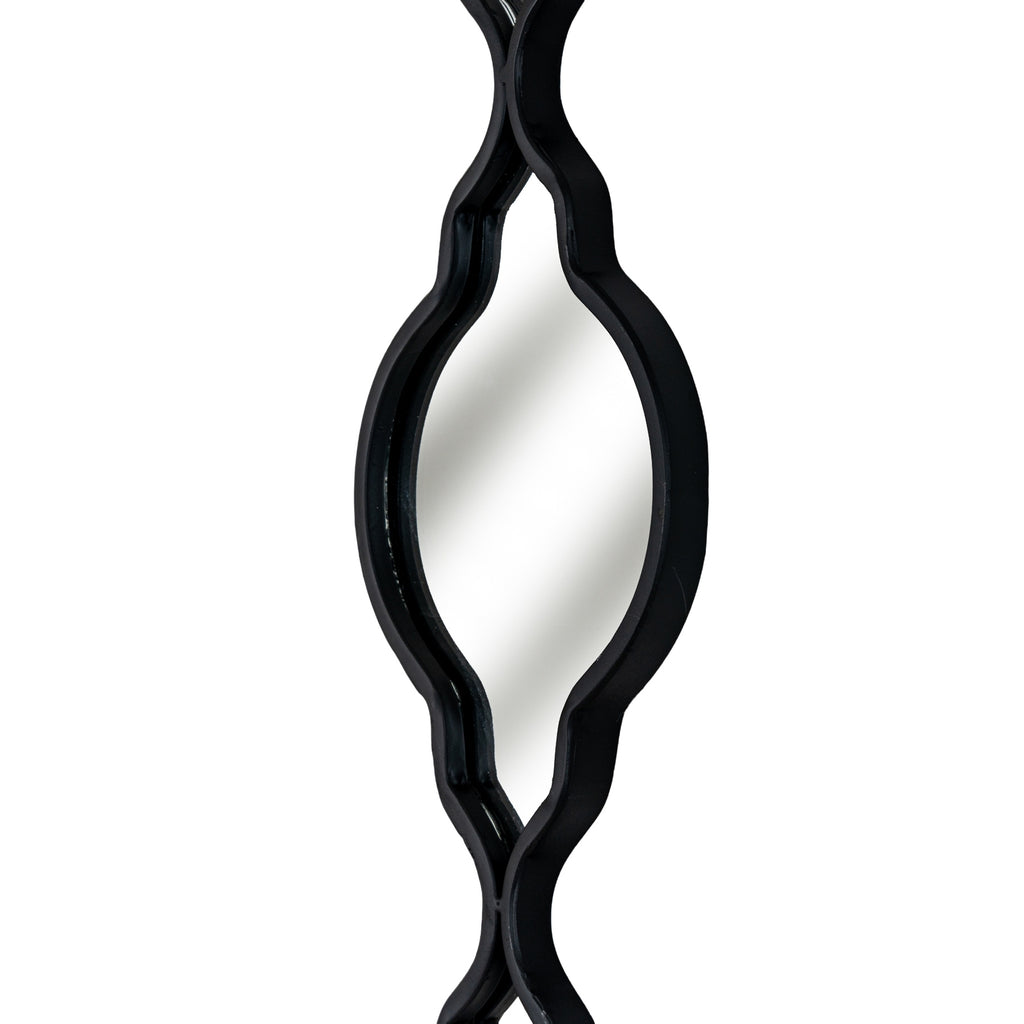 Black Quarterfoil Decorative Hanging Mirror