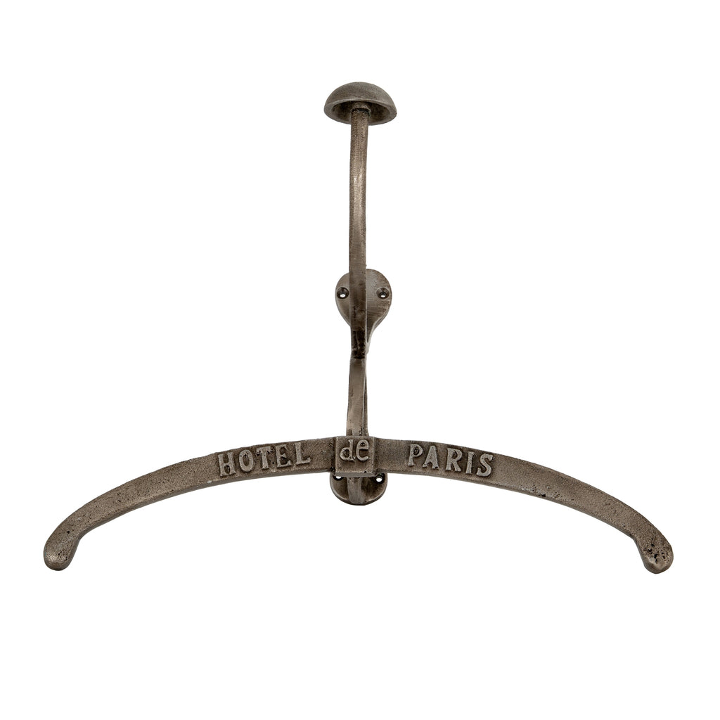 Antiqued Silver Coat Hanger With Hook