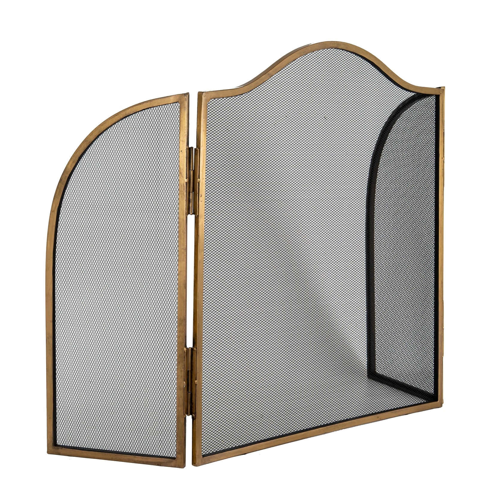 Antiqued Brass Fire Screen