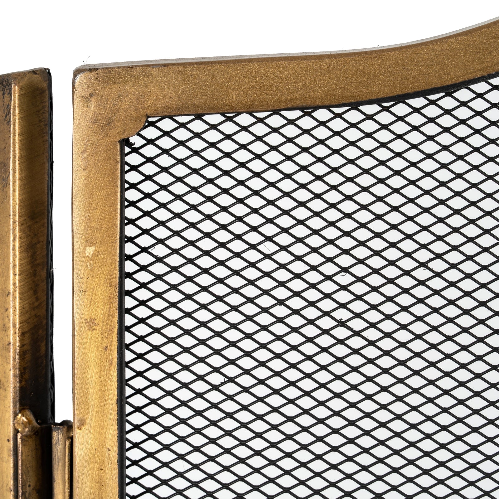 Antiqued Brass Fire Screen