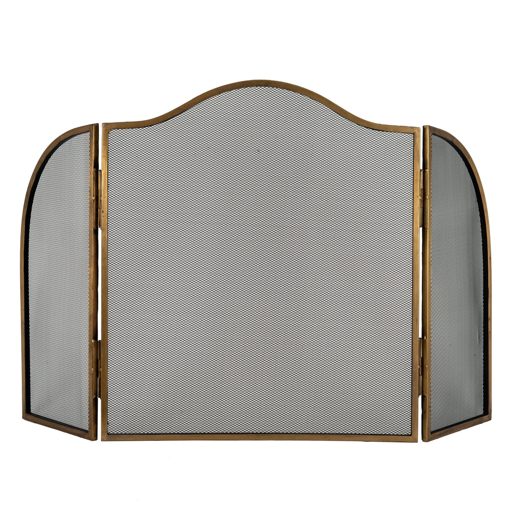 Antiqued Brass Fire Screen
