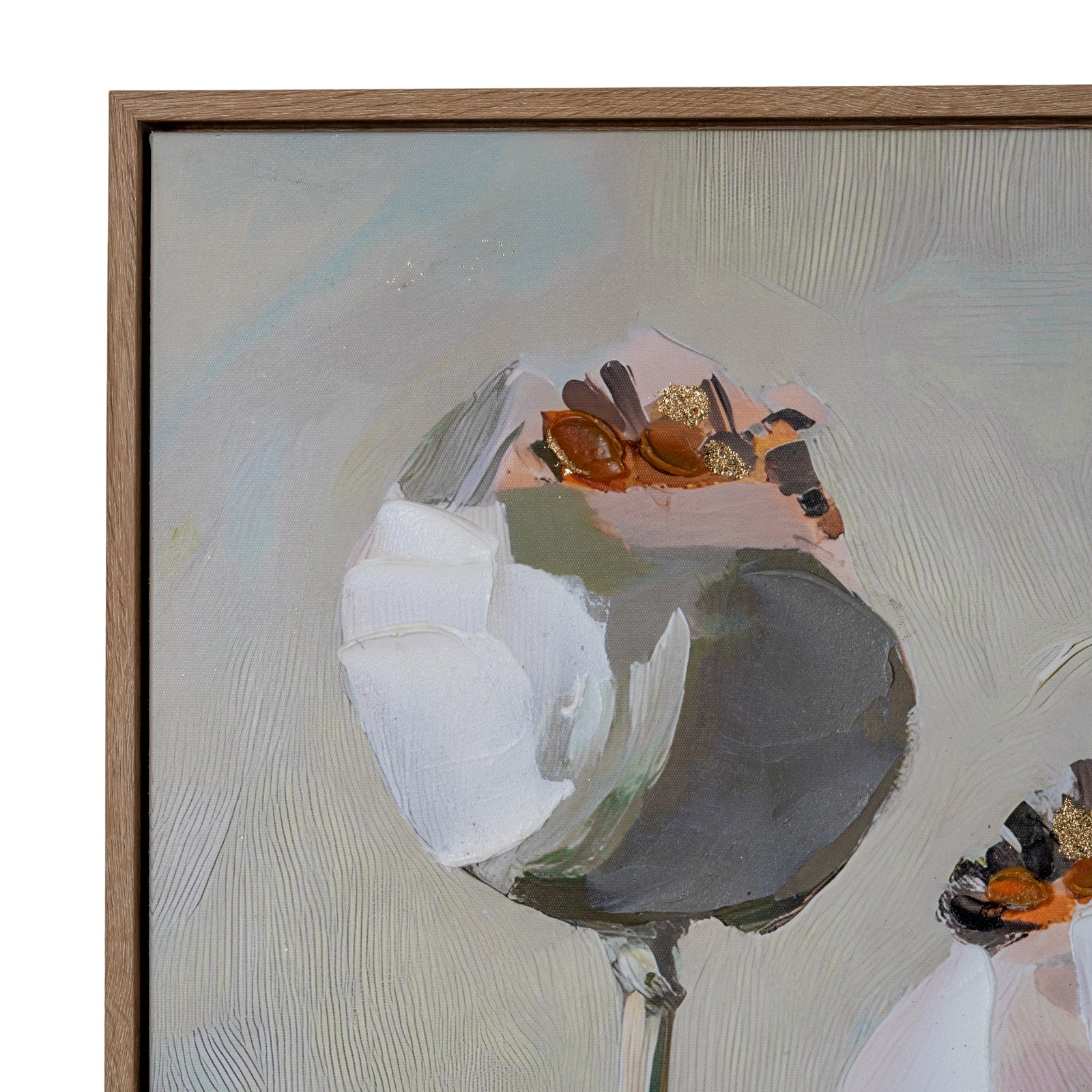 Poppy Heads Hand Painted Canvas in Frame