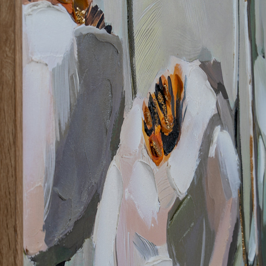 Poppy Heads Hand Painted Canvas in Frame