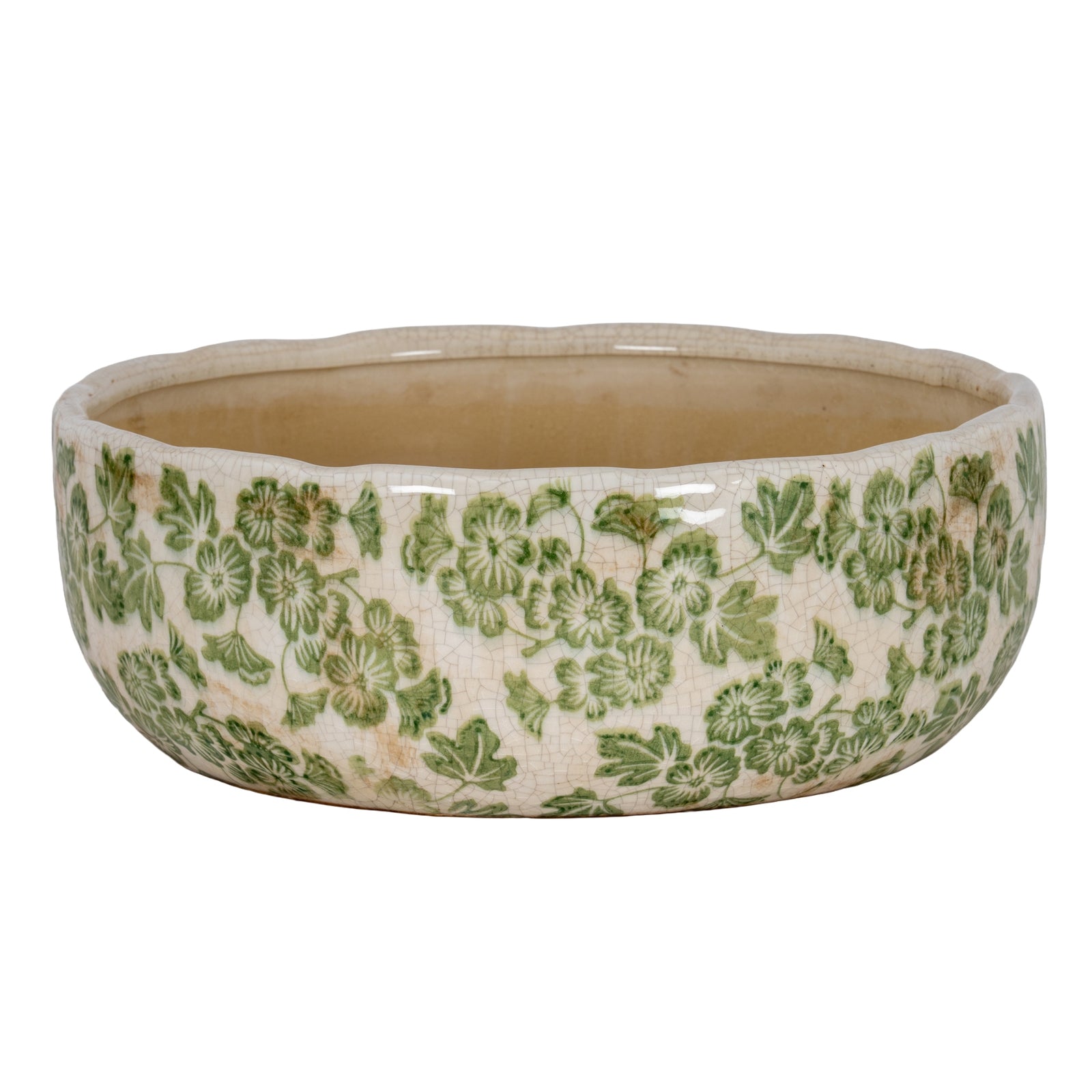 Small Green Clover Ceramic Bowl Pot